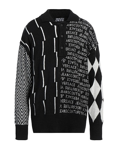 VERSACE JEANS COUTURE Jumper Black 77% Acrylic, 9% Polyamide, 8% Wool, 6% Polyester