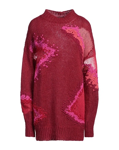 DONDUP Jumper Burgundy 65% Mohair wool, 32% Polyamide, 3% Wool