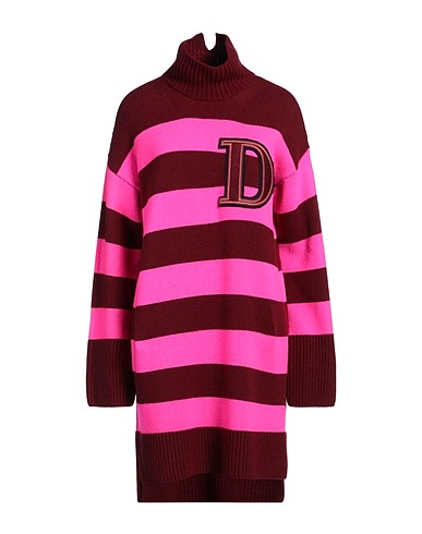 DONDUP Short dress Fuchsia 90% Wool, 10% Cashmere