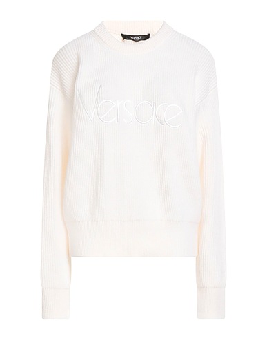 VERSACE Sweater Cream 100% Virgin Wool, Viscose, Polyester