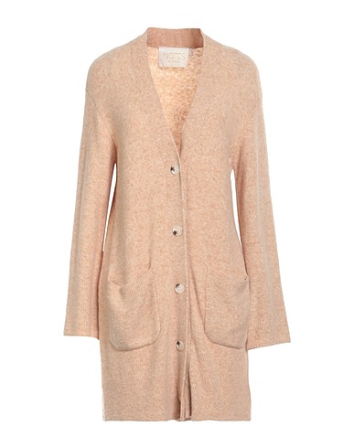 NOTES DU NORD Cardigan Beige 62% Acrylic, 28% Nylon, 7% Wool, 3% Elastane