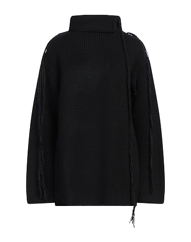YOHJI YAMAMOTO Polo neck Black 99% Wool, 1% Cotton