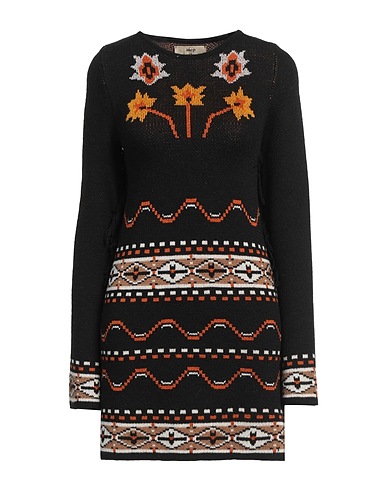AKEP Vestito corto Nero 55% Acrilico, 38% Lana, 7% Lana di alpaca