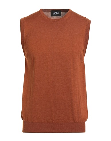 ALPHA STUDIO Pullover Braun 100% Merinowolle