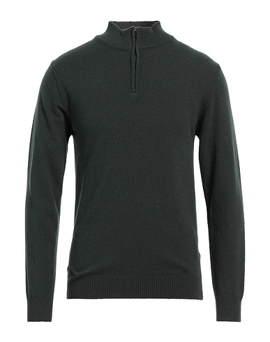 DANIELE FIESOLI Jumper with zip Dark green 90% Wool, 10% Cashmere