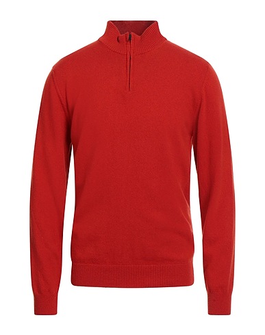 DANIELE FIESOLI Sweater with zip Rust 90% Wool, 10% Cashmere