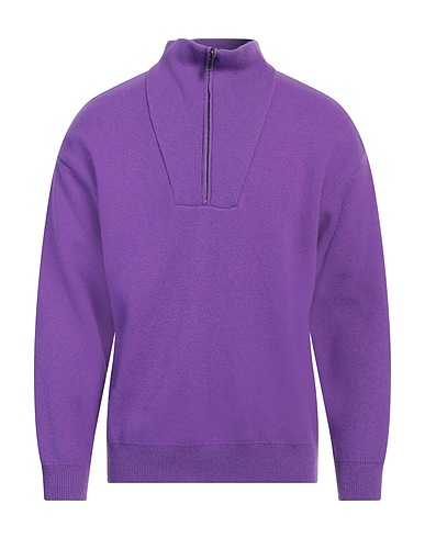 DANIELE FIESOLI Sweater with zip Purple 80% Merino Wool, 20% Polyamide