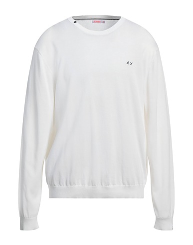 SUN 68 Pullover Bianco 100% Cotone