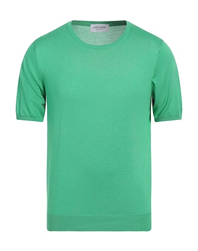 HERITAGE Pullover Verde chiaro 85% Seta, 15% Cachemire