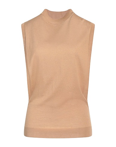 SPORTMAX Sleeveless sweater Camel 70% Wool, 30% Silk