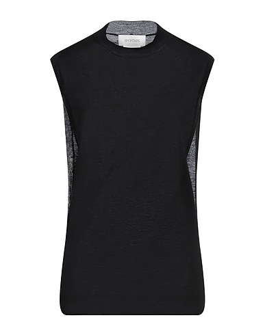 SPORTMAX Sleeveless sweater Black 70% Wool, 30% Silk