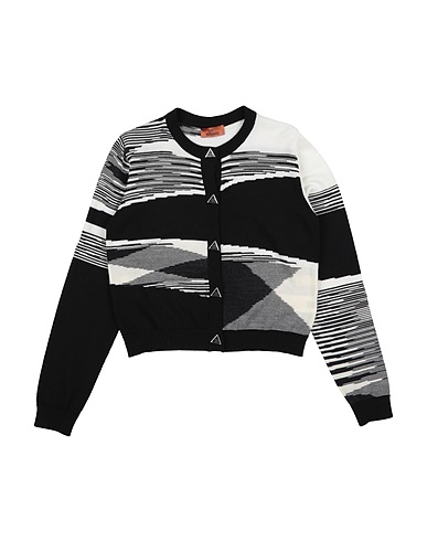 MISSONI KIDS Cardigan Black 100% Virgin Wool, Wool