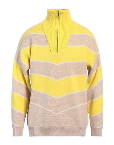 DANIELE FIESOLI Jumper with zip Yellow 80% Merino Wool, 20% Polyamide