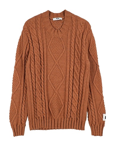 MSGM Pullover Cammello 50% Lana, 50% Poliammide