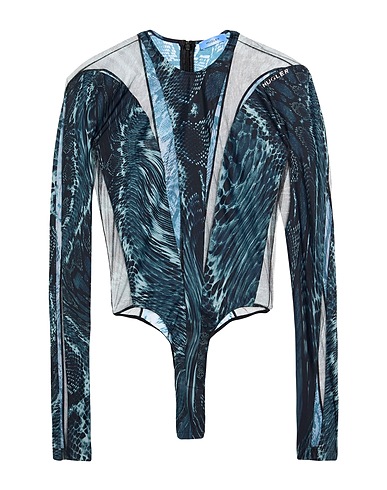 MUGLER TOPWEAR Charcoal 78% Polyamide, 22% Elastane
