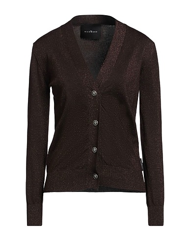JOHN RICHMOND Cardigan Dark brown 57% Viscose, 23% Nylon, 20% Lurex®