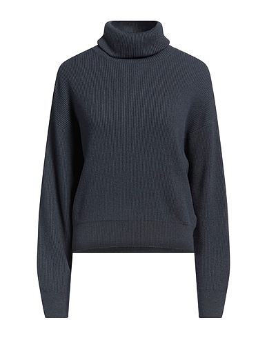BRUNELLO CUCINELLI Polo neck Navy blue 60% Virgin Wool, 30% Cashmere, 10% Silk