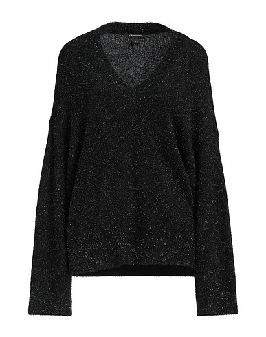 ARMANI EXCHANGE Sweater Black 95% Polyamide, 5% Metallic fiber