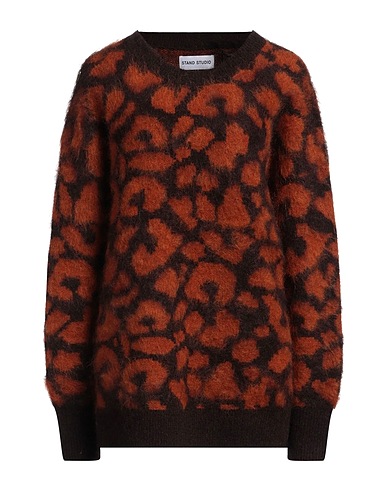STAND STUDIO Jumper Brown 34% Mohair wool, 34% Wool, 27% Polyamide, 5% Elastane