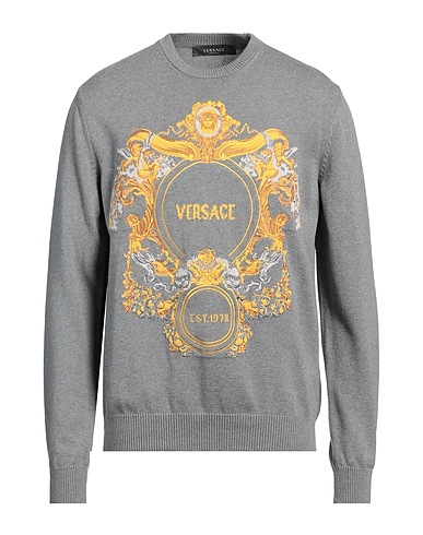 VERSACE Jumper Grey 100% Cotton, Viscose, Polyester
