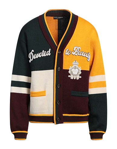 DOLCE&GABBANA Cardigan 100% Laine vierge, Polyester, Coton, Laiton, Soie