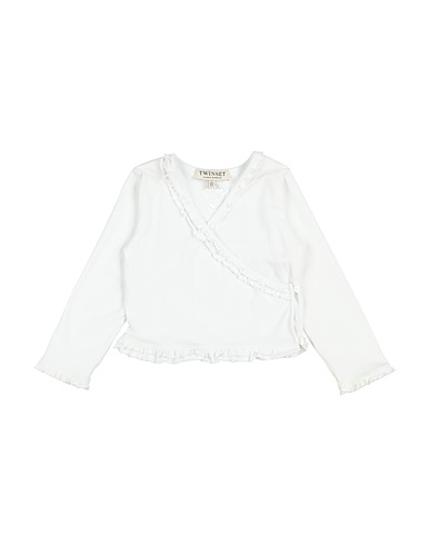 TWINSET Shrug White 95% Cotton, 5% Elastane