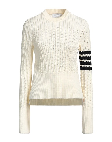 THOM BROWNE Jumper Cream 100% Virgin Wool