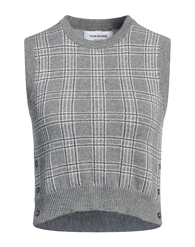THOM BROWNE Maglia Gilet Grigio 100% Cachemire