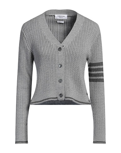 THOM BROWNE Cardigan Grey 100% Virgin Wool