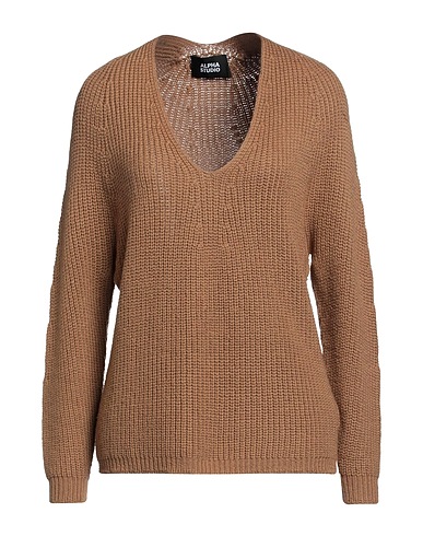 ALPHA STUDIO Sweater Camel 100% Merino Wool