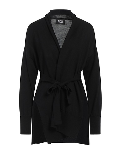 ALPHA STUDIO Cardigan Black 100% Merino Wool