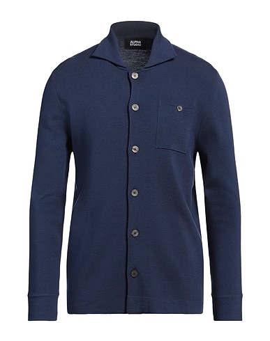 ALPHA STUDIO Cardigan Navy blue 100% Wool