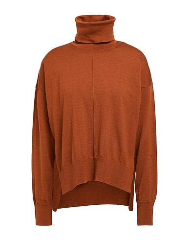 ALPHA STUDIO Polo neck Brown 100% Merino Wool