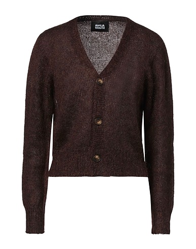 ALPHA STUDIO Cardigan Chocolate brown 50% Wool, 50% Polyamide