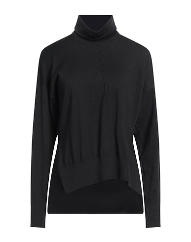 ALPHA STUDIO Polo neck Black 100% Merino Wool