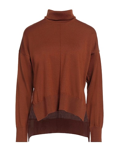 ALPHA STUDIO Polo neck Tan 100% Merino Wool