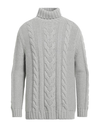 FEDELI Polo neck Light grey 70% Virgin Wool, 30% Cashmere