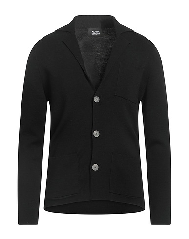 ALPHA STUDIO Cardigan Black 100% Merino Wool