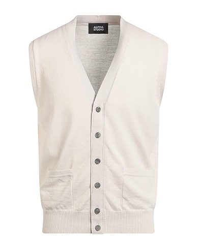 ALPHA STUDIO Cardigan Blanc cassé 100% Laine mérinos