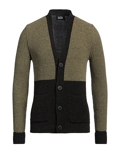 ALPHA STUDIO Cardigan Military green 100% Wool