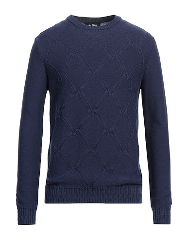 ALPHA STUDIO Pullover Bleu 100% Laine