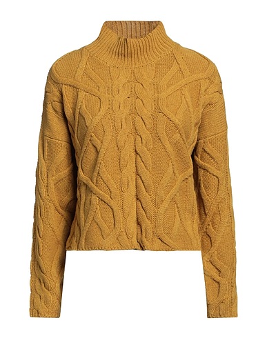ALPHA STUDIO Polo neck Mustard 45% Wool, 30% Alpaca wool, 25% Polyamide