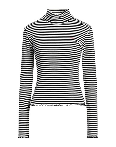 MAISON LABICHE Polo neck Black 98% Organic cotton, 2% Elastane