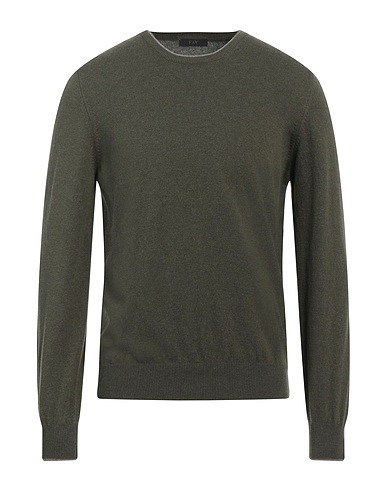 FAY Pullover Verde militare 80% Lana Vergine, 10% Viscosa, 10% Cachemire, Poliestere, Poliuretano