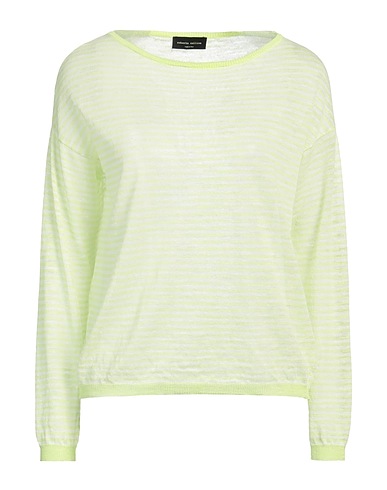 ROBERTO COLLINA Pullover Verde lime 55% Lino, 45% Poliestere