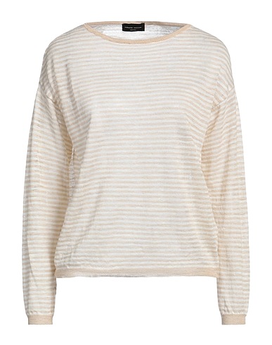 ROBERTO COLLINA Pullover Beige 55% Lino, 45% Poliestere
