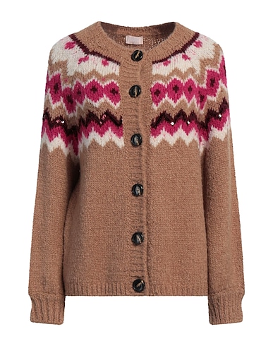 LIU •JO Cardigan Cammello 65% Acrilico, 17% Poliammide, 9% Viscosa, 9% Lana