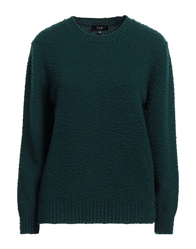 FAY Pullover Verde scuro 100% Lana Vergine