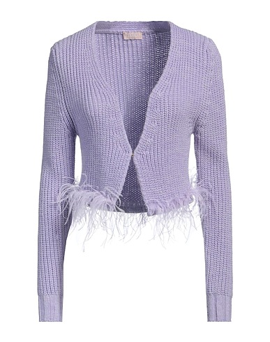 LIU •JO Cardigan Lilla 50% Acrilico, 50% Lana, Piume di struzzo