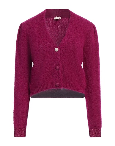 LIU •JO Cardigan Garnet 69% Synthetic fibers, 13% Wool, 12% Mohair wool, 4% Metallic Polyester, 2% Elastane